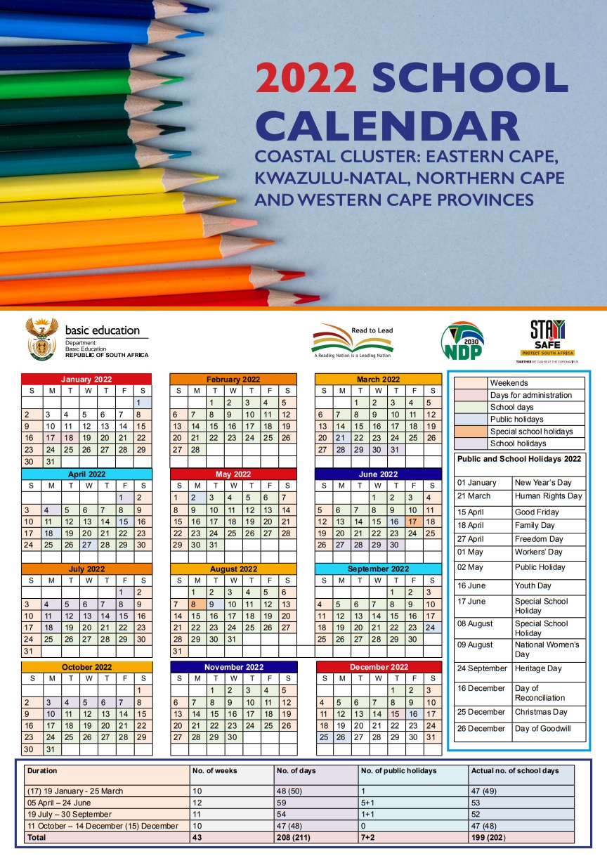 2022 Calendar With School Holidays